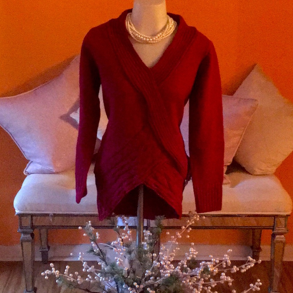 Asymmetrical Cable Knit Sweater